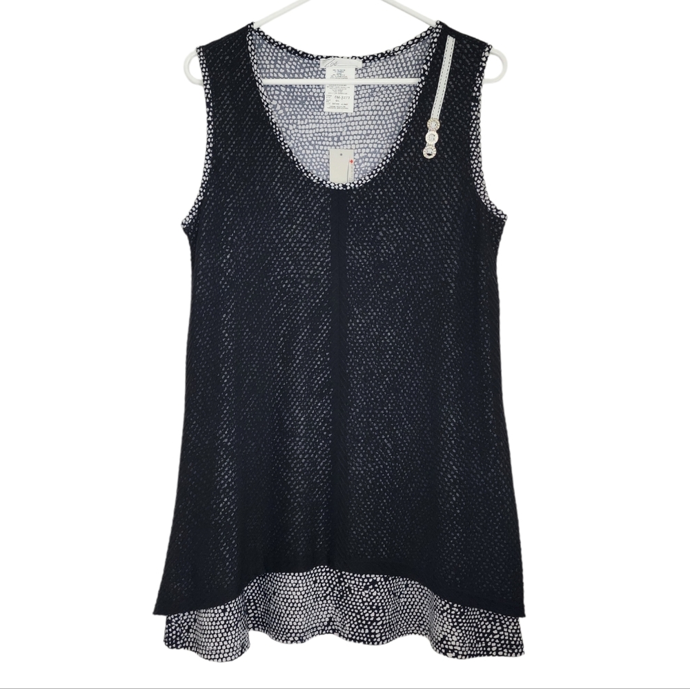 Zoé Print Knit Layer Tank Top Sz L